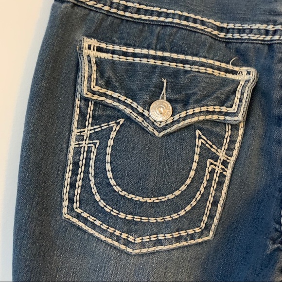 [SOLD] True Religion Mens Joey Blue Denim Super T Bootcut Jeans - Picture 6 of 14